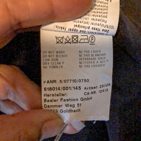 Basler Buffalo Plaid Blazer Black Gray Checked Size 12 - Picture 7 of 7